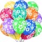 Tropical Flower Printed Latex Balloons(Blue, Dark_blue, Fruit_green, Orange, Purple, Rose_red, Yellow)